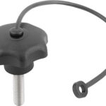 STERNGRIFF ÄHNLICH DIN6336 MIT SICHERUNGSBAND D=M08X20, D1=32 H=20, FORM:LS, THERMOPLAST SCHWARZ,