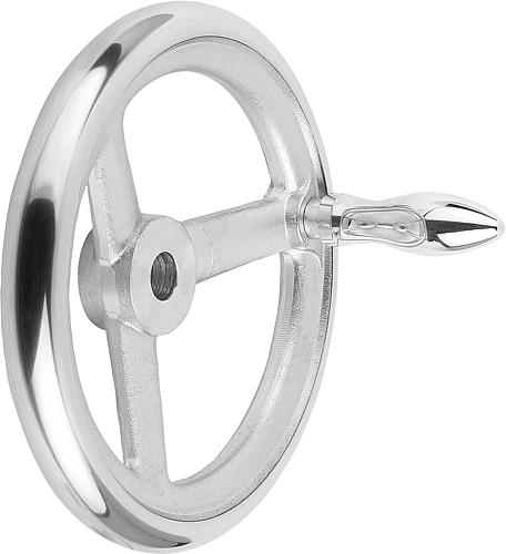 HANDRAD DIN950, D1=200 PASSBOHRUNG D2=22H7, ALUMINIUM, KOMP:ALUMINIUM, BALLENGRIFF DREHBAR
