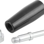 GRIFF DREHBAR GR.1 D=M05X7, D1=17, DUROPLAST SCHWARZ HOCHGLANZPOLIERT, KOMP:STAHL VERZINKT