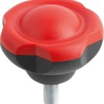 FÜNFSTERNGRIFF D1=50 D=3/8-16X40 H=34,8, FORM:L, THERMOPLAST SCHWARZGRAU RAL7021, KOMP:STAHL,