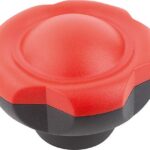 FÜNFSTERNGRIFF D1=50 D=3/8-16 H=34,8, FORM:K, THERMOPLAST SCHWARZGRAU RAL7021, KOMP:EDELSTAHL,