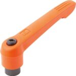 KLEMMHEBEL GR.3, 3/8-16, KUNSTSTOFF ORANGE RAL2004, KOMP:STAHL