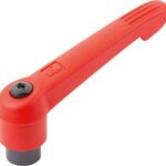 KLEMMHEBEL GR.2, 5/16-18, KUNSTSTOFF ROT RAL3020, KOMP:STAHL