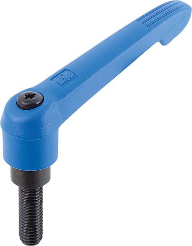 KLEMMHEBEL GR.5 5/8-11X45, KUNSTSTOFF BLAU RAL5017, KOMP:STAHL
