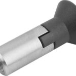 ARRETIERBOLZEN MIT RASTNUT GR.1, FORM:M, EDELSTAHL GEHÄRTET, KOMP:THERMOPLAST SCHWARZGRAU RAL7021