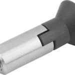 ARRETIERBOLZEN MIT RASTNUT GR.0, FORM:M, EDELSTAHL UNGEHÄRTET, KOMP:THERMOPLAST SCHWARZGRAU RAL7021
