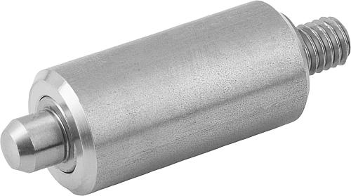 ARRETIERBOLZEN OHNE BUND GR.3, D1=18, D=8, L=56, FORM:N MIT GEWINDEZAPFEN OHNE RASTNUT, EDELSTAHL