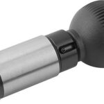 PRÄZISIONS-ARRETIERBOLZEN MIT RASTNUT, FORM:B STAHL, ARRETIERBAR, KOMP:THERMOPLAST, SCHWARZGRAU