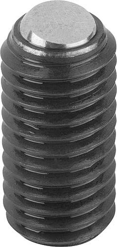 KUGELDRUCKSCHRAUBE OHNE KOPF, FORM:B KUGEL AUS STAHL, M08, L=10,3, VERGÜTUNGSSTAHL,