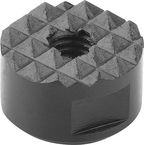GRIPPERS UND EINSÄTZE RUND D2=20, L3=10, FORM:F GERIFFELT, WERKZEUGSTAHL GEHÄRTET UND BRÜNIERT