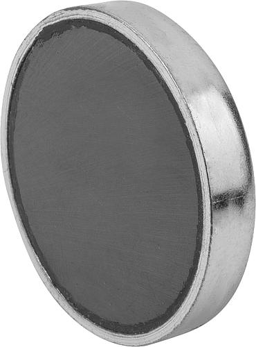 MAGNET FLACHGREIFER D=20 ±0,15, H=6, HARTFERRIT, RUND, KOMP:STAHL