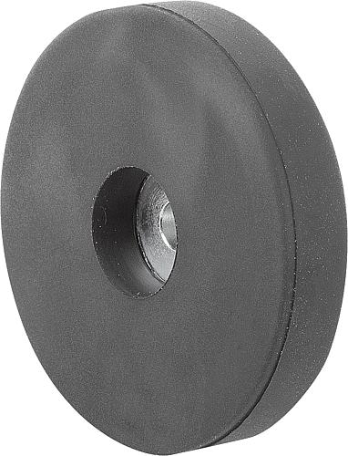 MAGNET FLACHGREIFER M04 NDFEB, RUND, KOMP:GUMMI, SCHWARZ, D=43