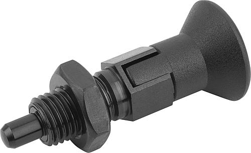 ARRETIERBOLZEN GR.3 D1=M16X1,5, D=8, FORM:D MIT RASTNUT, ROT, MIT KONTERMUTTER, M. VERLÄNGERT.