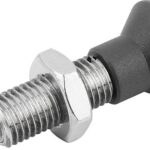 ARRETIERBOLZEN OHNE RASTNUT GR.5 M24X2, FORM:H, EDELSTAHL UNGEHÄRTET, KOMP:THERMOPLAST SCHWARZGRAU