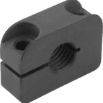 HALTESTÜCK, D1=M06X0,75, FORM:B BOHR. SENKRECHT Z. GEWINDE, ALUMINIUM SCHWARZ