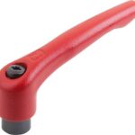 KLEMMHEBEL GR.2 5/16-18, STAHL ROT RAL3003 SEIDENMATT, KOMP:STAHL BRÜNIERT