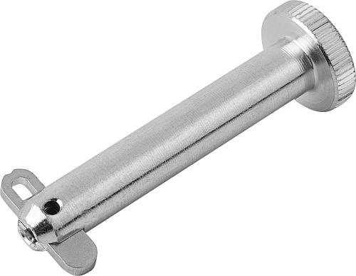 STECKBOLZEN MIT FLACHKOPF, MIT KLAPPSICHERUNG, D1=8 L=40, STAHL