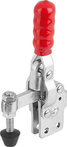 SCHNELLSPANNER, FUß SENKRECHT, MINI, F1=800, FESTE ANDRUCKSPINDEL M06X44, STAHL VERZINKT,