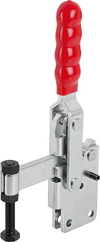 SCHNELLSPANNER, FUß SENKRECHT, STANDARD, F1=3400, FESTE ANDRUCKSPINDEL M10X80, STAHL VERZINKT,