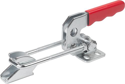 BÜGELSPANNER HORIZONTAL, STANDARD MIT GEGENHALTER, F1=4000, STAHL VERZINKT, KOMP:KUNSTSTOFF ROT