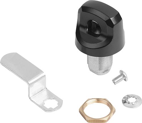 DREHRIEGEL MIT FREILAUF, MIT KNEBEL, H=22,4, A=24,8, ZINK VERZINKT UND PASSIVIERT, KOMP:ZINK SCHWARZ