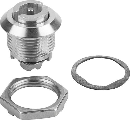 DREHRIEGEL KLEINE AUSFÜHRUNG, MIT DOPPELBART 5MM, D=28, H=18, EDELSTAHL A4 1.4404, KOMP:EDELSTAHL