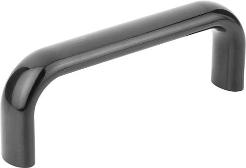 BÜGELGRIFF OVAL, A=100, L=113, D=M06, DUROPLAST SCHWARZ, KOMP:STAHL BLAU-PASSIVIERT