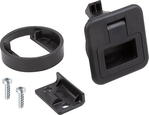 SCHNAPPVERSCHLUSS MIT GRIFF, KLAPPBAR, FORM:A ABSCHLIEßBAR, S=2-7, PC/ABS SCHWARZ, KOMP:PC/ABS