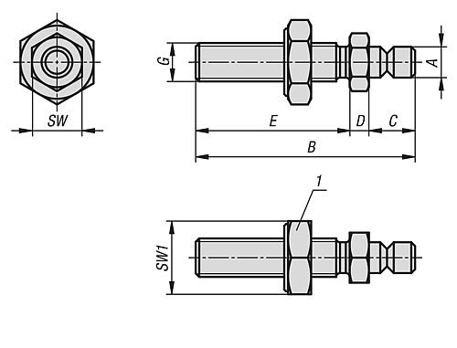 STÜTZE, M10, E=40, EDELSTAHL, BLANK – Bild 2