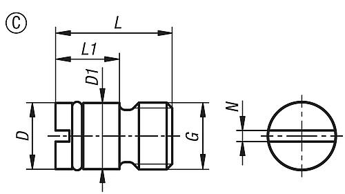 SCHUTZSTOPFEN MIT SCHLITZ, MIT O-RING, FORM:C, G=M20 L=35, ALUMINIUM, KOMP:NITRILKAUTSCHUK – Bild 2