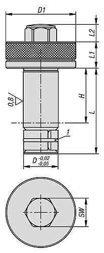 POSITIONIERZYLINDER KEILSPANNSYSTEM D=12, L=27, VERGÜTUNGSSTAHL BRÜNIERT – Bild 2