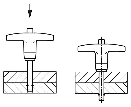 KUGELSPERRBOLZEN MIT T-GRIFF, D1=5, L=30, L1=6, L5=36, EDELSTAHL, KOMP:ALUMINIUM – Bild 3