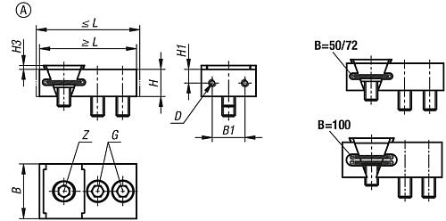 KEILSPANNER MIT FESTBACKE, EINSEITIG FORM:A GLATT, B=100, M16, EINSATZSTAHL GEHÄRTET UND – Bild 2