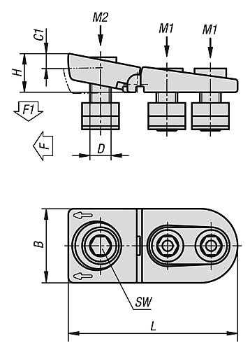 FLACHSPANNER FÜR T-NUT D=M12 EDELSTAHL, GEHÄRTET, KOMP:EDELSTAHL, BN=14 – Bild 2