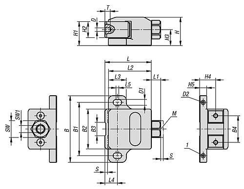 SEITENSPANNER, FORM:A, F=9, S=3, VERGÜTUNGSSTAHL SCHWARZ BRÜNIERT – Bild 2