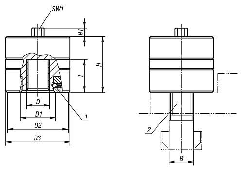SPANNMUTTER D=M12 VERGÜTUNGSSTAHL, KOMP:ALUMINIUM – Bild 2