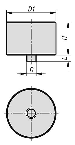 DREHLAGER MIT GEWINDEBOLZEN, D=M06, D1=30, STAHL BRÜNIERT – Bild 2