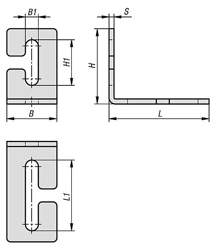 WINKEL OFFEN L=80, B=40, H=60, STAHL VERZINKT UND PASSIVIERT – Bild 2