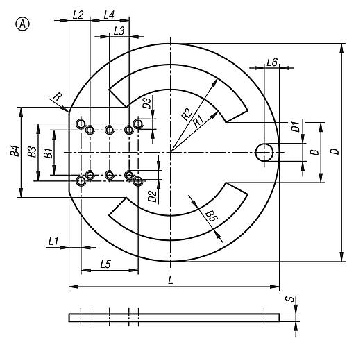 ADAPTERPLATTE RUND, FORM:A GESCHLOSSEN, D=145, S=5, STAHL VERZINKT – Bild 2