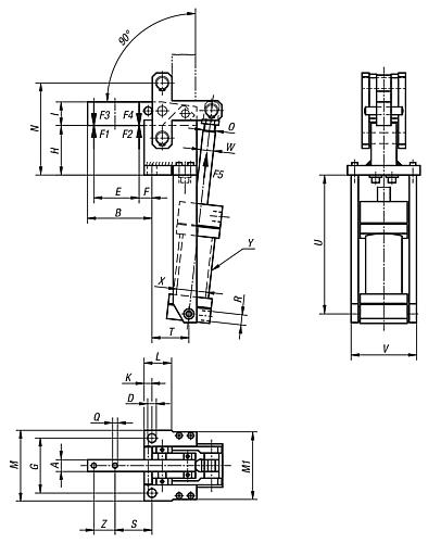 PNEUMATIKSPANNER MIT VERTIKALEM ZYL.-ANBAU VERGÜTUNGSSTAHL, H5=272 – Bild 2