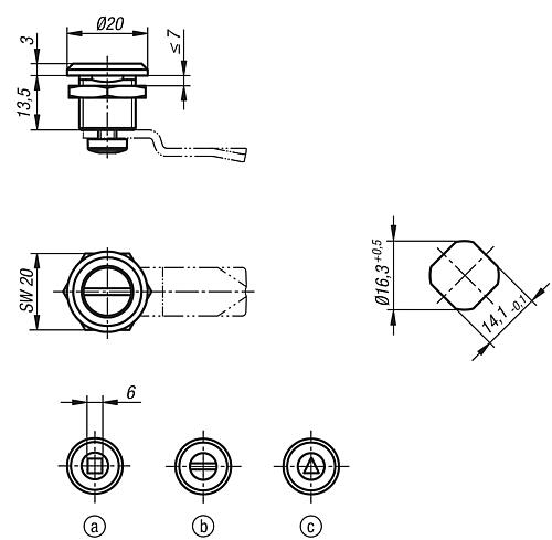 DREHRIEGEL, ZINK SILBER VERCHROMT – Bild 2