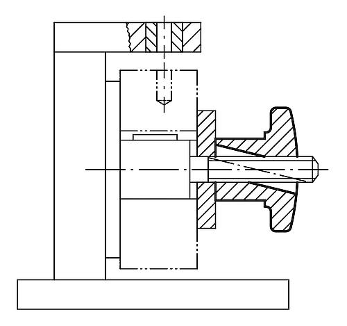 KREUZGRIFF MIT SCHNELLSPANNFUNKTION D=M08, D1=40, GRAUGUSS – Bild 3