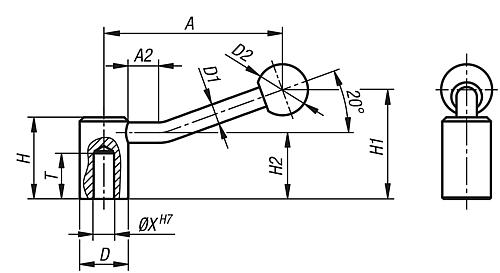 SPANNHEBEL GR.4, 20H7, A=123, FORM:20° EDELSTAHL, KOMP:KUNSTSTOFF – Bild 2