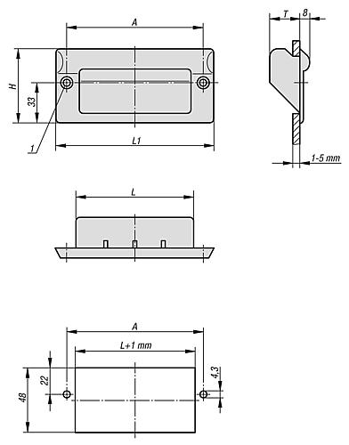 SCHALENGRIFF, L1=130, L=97, H=61, ANSCHRAUBBAR THERMOPLAST, SCHWARZ – Bild 2