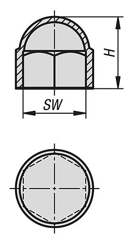 ABDECKKAPPE, M04, SW=7 POLYETHYLEN, SCHWARZ – Bild 2