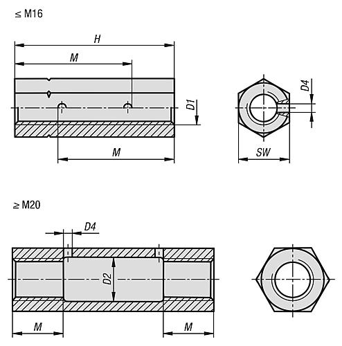 SPANNSCHLOSSMUTTER DIN1479, M10, SW=17, STAHL VERZINKT – Bild 2