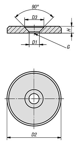 VORLEGSCHEIBE D1=6,4, D2=32, H=4, G=M06, EDELSTAHL BLANK – Bild 2