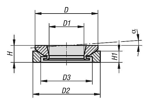 KUGEL-AUSGLEICHSSCHEIBE, D1=36, D2=70, STAHL 1.7225 BLAU-PASSIVIERT – Bild 2