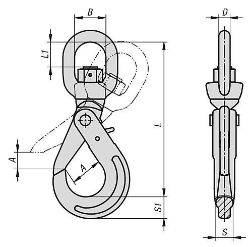 WIRBELHAKEN MIT GLEITLAGER, FORM:A STAHL, FT=4000 – Bild 2