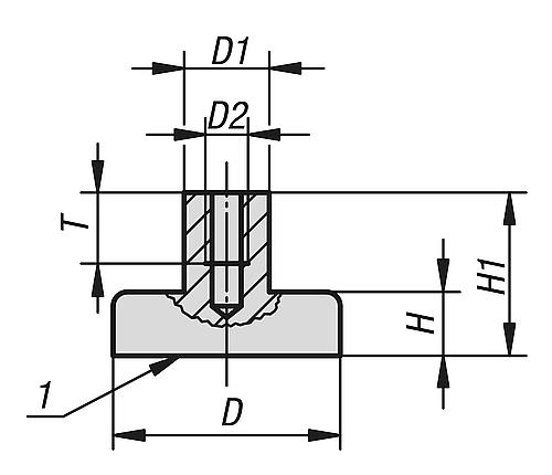 MAGNET FLACHGREIFER M05, D=40 +0,2/-0,1, H1=16,5, HARTFERRIT, RUND, KOMP:EDELSTAHL – Bild 2